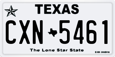 TX license plate CXN5461