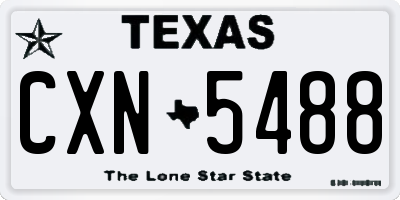 TX license plate CXN5488