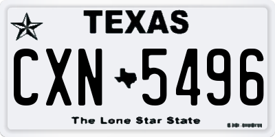 TX license plate CXN5496