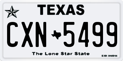 TX license plate CXN5499