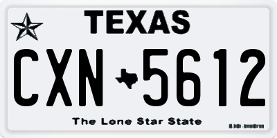 TX license plate CXN5612