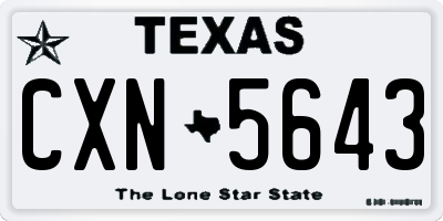 TX license plate CXN5643