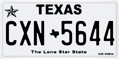 TX license plate CXN5644