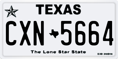 TX license plate CXN5664