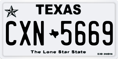 TX license plate CXN5669