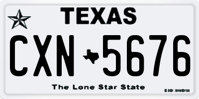 TX license plate CXN5676