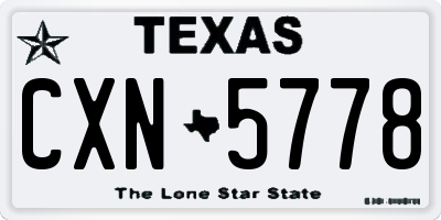 TX license plate CXN5778