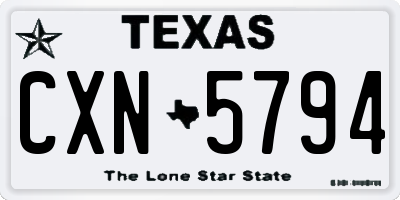 TX license plate CXN5794