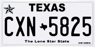 TX license plate CXN5825