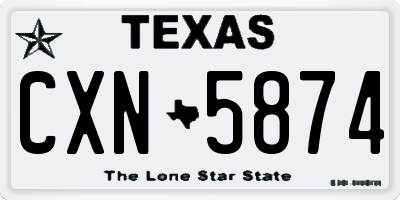 TX license plate CXN5874
