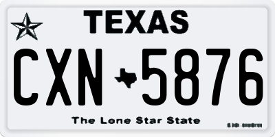 TX license plate CXN5876