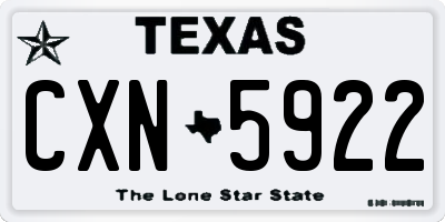 TX license plate CXN5922