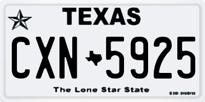 TX license plate CXN5925