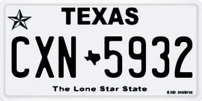 TX license plate CXN5932