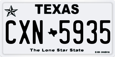 TX license plate CXN5935