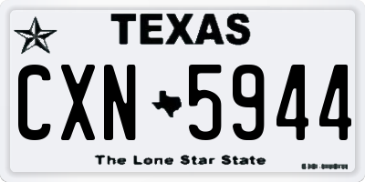 TX license plate CXN5944