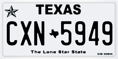 TX license plate CXN5949