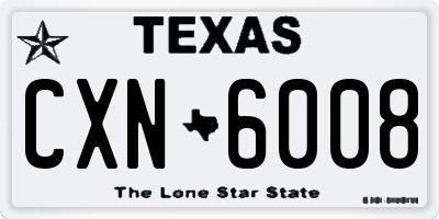 TX license plate CXN6008
