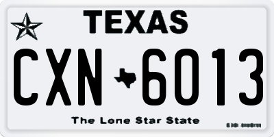 TX license plate CXN6013