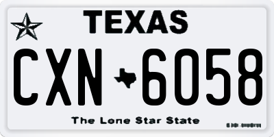 TX license plate CXN6058