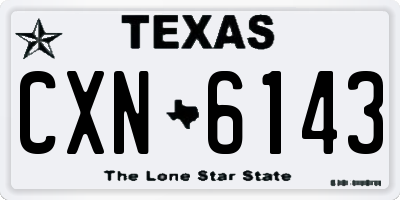 TX license plate CXN6143
