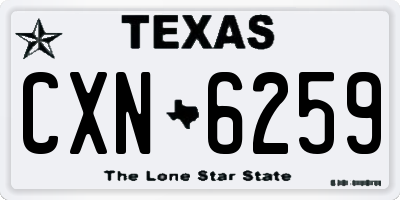 TX license plate CXN6259
