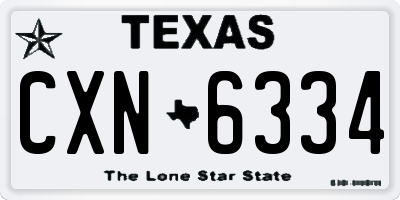 TX license plate CXN6334