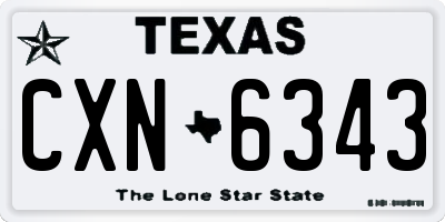 TX license plate CXN6343