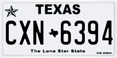 TX license plate CXN6394