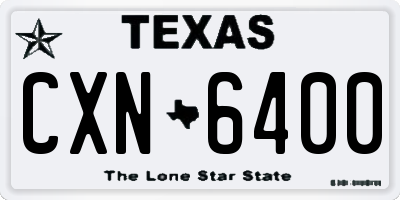 TX license plate CXN6400