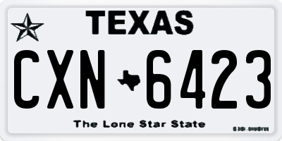 TX license plate CXN6423