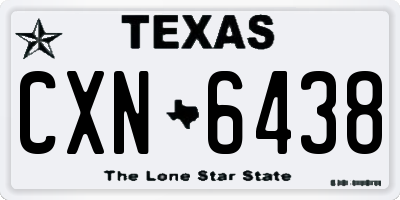 TX license plate CXN6438