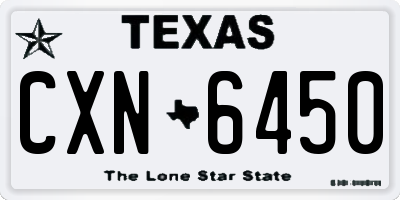 TX license plate CXN6450