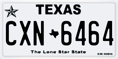 TX license plate CXN6464