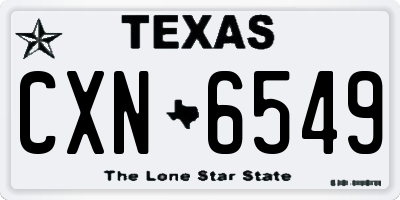 TX license plate CXN6549