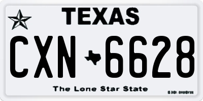 TX license plate CXN6628