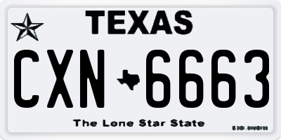 TX license plate CXN6663