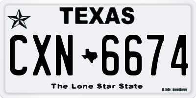 TX license plate CXN6674