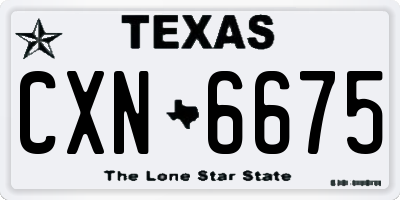 TX license plate CXN6675