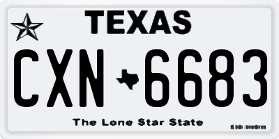 TX license plate CXN6683