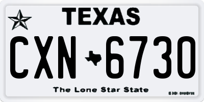 TX license plate CXN6730