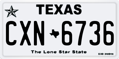 TX license plate CXN6736