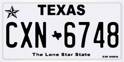 TX license plate CXN6748
