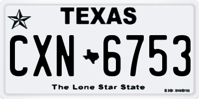 TX license plate CXN6753