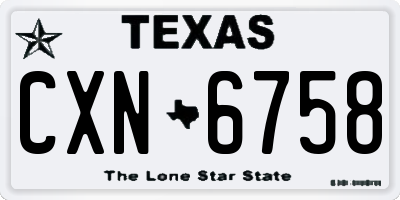 TX license plate CXN6758
