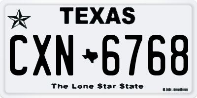 TX license plate CXN6768