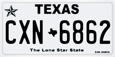 TX license plate CXN6862