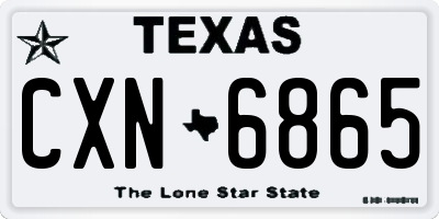TX license plate CXN6865