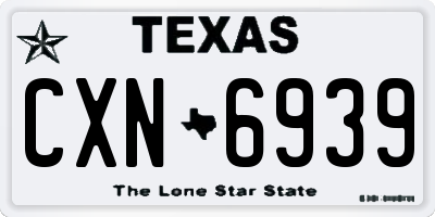 TX license plate CXN6939