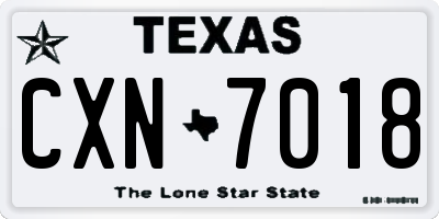 TX license plate CXN7018